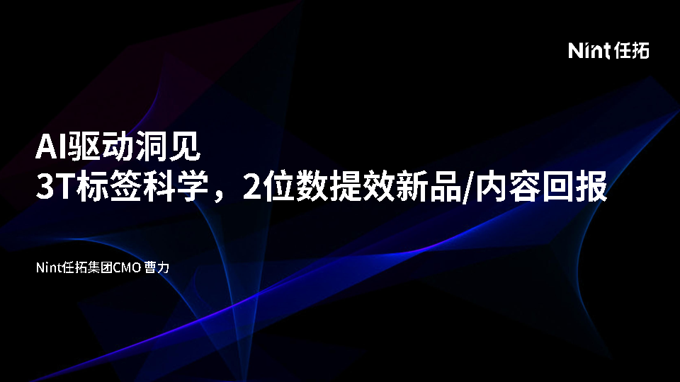 AI驱动洞见：3T标签科学，2位数提效新品、内容回报